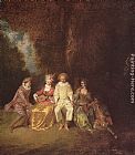 Jean-Antoine Watteau Pierrot content painting